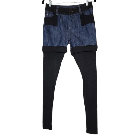 Alberto Makali denim shorts black sweater tights combo pants size 4 - Picture 14 of 17